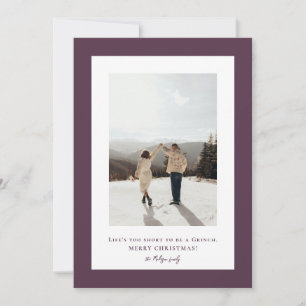 Simple Dark Byzantium frame photo Holiday Card