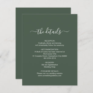 Simple Dark Green Enclosure Card