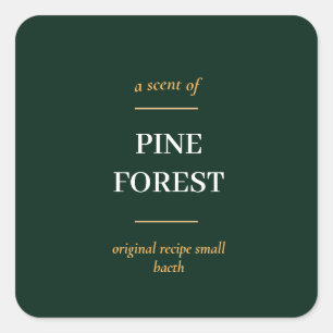 SIMPLE DARK GREEN MINIMAL MODERN CANDLE  SQUARE STICKER