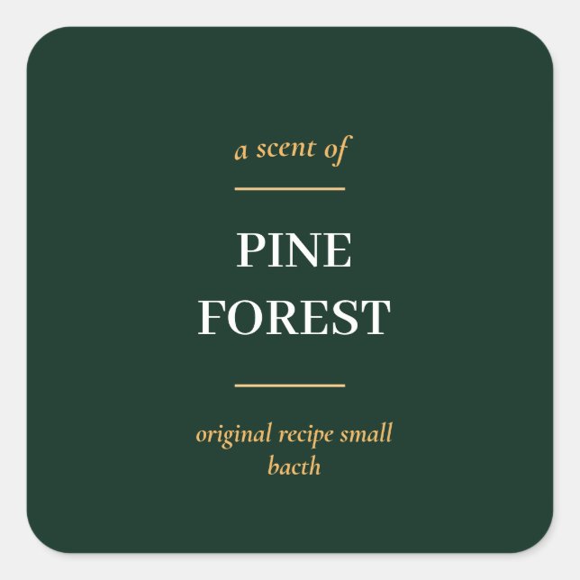 SIMPLE DARK GREEN MINIMAL MODERN CANDLE  SQUARE STICKER (Front)