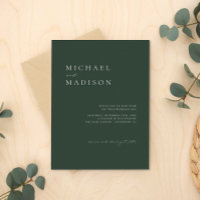Simple Dark Green Moss Scandi Minimalist Wedding