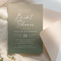Simple Dark Green & Yellow Ombre Bridal Shower