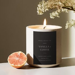 SIMPLE DARK GREY BLACK MINIMAL MODERN CANDLE FOOD LABEL