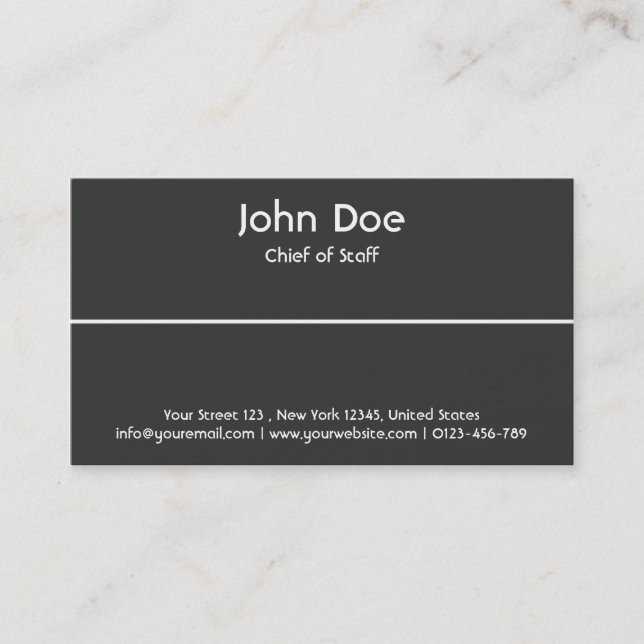 Simple Dark Grey Business Card (Front)