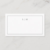 Simple Dark Grey Monogram Elegant Wedding