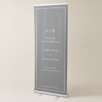 Simple Dark Grey Monogram Elegant Wedding