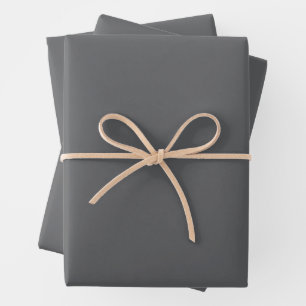 Simple Dark Grey Solid Colour Wrapping Paper Sheet