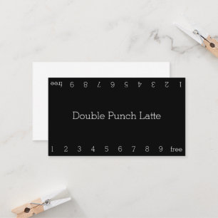 Simple Dark Loyalty Coffee Punch-Card Card