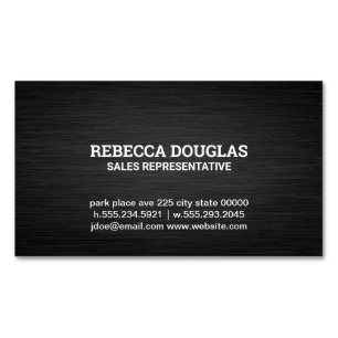 Simple Dark Metallic Texture Magnetic Business Card
