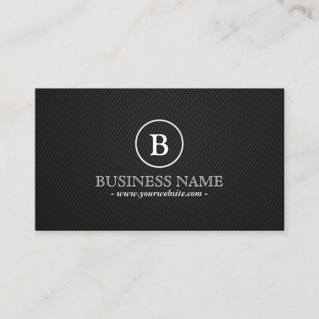 Simple Dark Monogram Mechanic Business Card (Front)