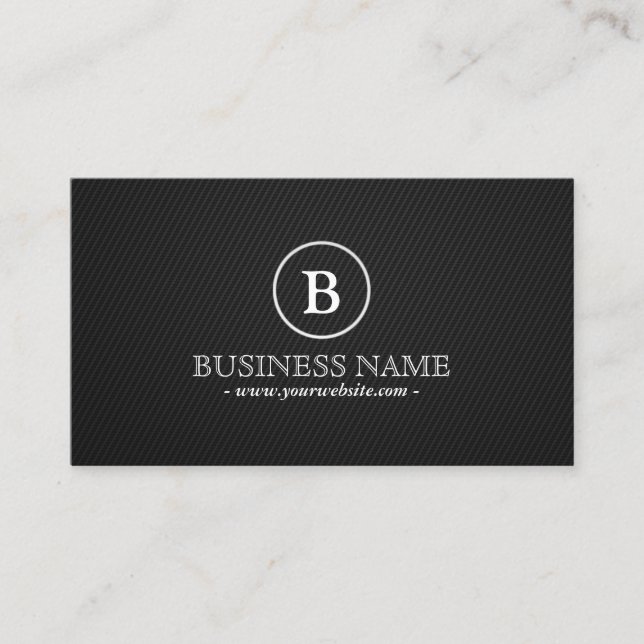 Simple Dark Monogram Tattoo Art Business Card (Front)