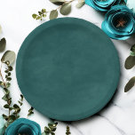 Simple Dark Teal Colour Editable Watercolor Paper Plate<br><div class="desc">Watercolor in Dark Teal Colour Editable Wedding Paper Plates. You can change the background to any colour to match your theme! This modern wedding design has a beautiful watercolor texture, and rich colours that are perfect for fall. Shown in the Dark Teal colorway, the ethereal watercolor wedding collection is sure...</div>