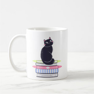 Simple Dash Charm Adorable Black Cat Colourful Boo Coffee Mug