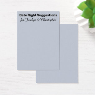 Simple Date Night Suggestions Dusty Blue Card