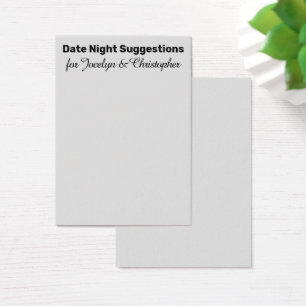 Simple Date Night Suggestions Light Grey Card