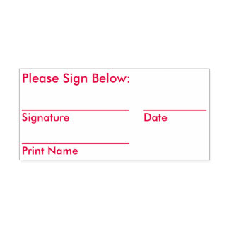 Simple Dated Signature Request Rubber Stamp
