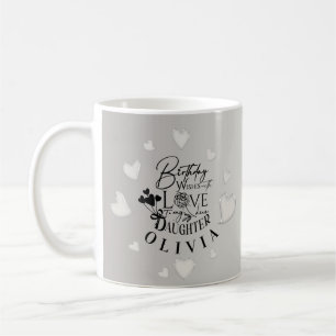 Simple Daughter Birthday Calligraphy Custom Name Coffee Mug