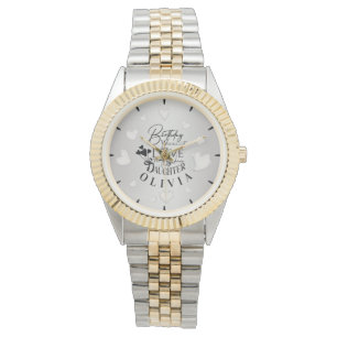 Simple Daughter Birthday Calligraphy Custom Name Watch