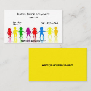Simple Daycare Business Cards