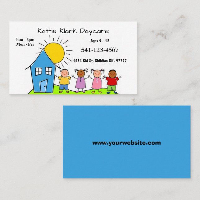 Simple Daycare Business Cards (Front/Back)