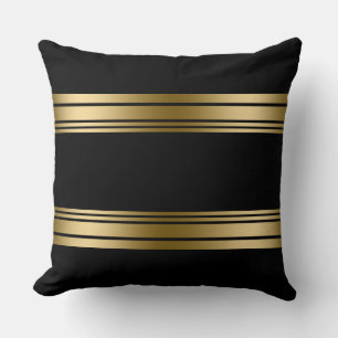 Simple Decorative Gold Stripes Design Cushion