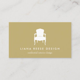 Simple  Decorator White French Chair Logo Business Card