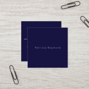 Simple deep-blue Minimalist Square Business Card