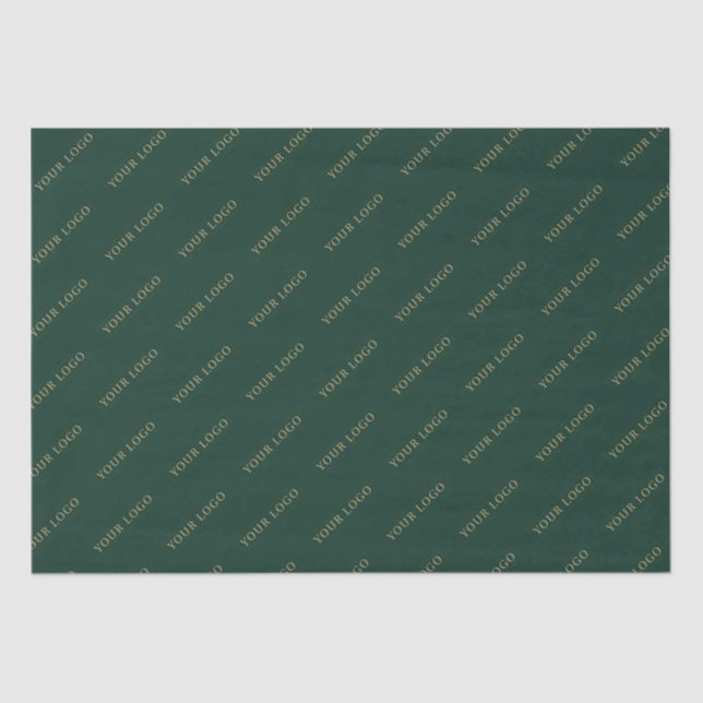 Simple Deep Green Business Brand Logo Printed Tissue Paper (Front)
