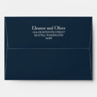 Simple Deep Navy Blue Wedding Return Address