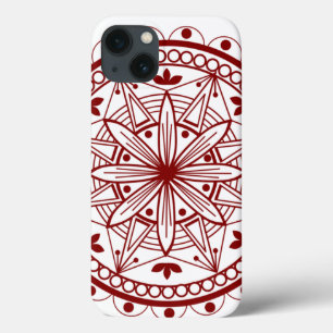 Simple Deep Red Mandalae iPhone 13 Case