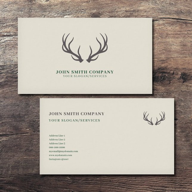 Simple Deer Antlers Business Card (Simple Deer Antlers Business Card)