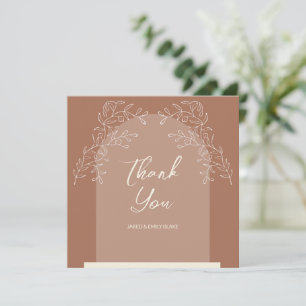 Simple Delicate Arch Style Wedding Thank You Card