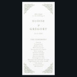 Simple Delicate Floral Timeless Sage Green Wedding Programme<br><div class="desc">Elegant wedding program features a minimalist design with a delicate floral border,  perfectly suited for formal weddings. The classic typography and customisable text make it a timeless choice for couples seeking sophisticated,  personalised wedding stationery.  For customisation or additional products featuring this design,  please feel free to contact me.</div>