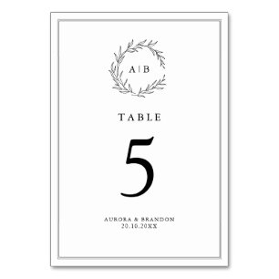 Simple Delicate Floral Timeless Sage Green Wedding Table Number