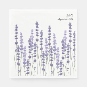 Simple Delicate French Lavender Field Wedding Napkin