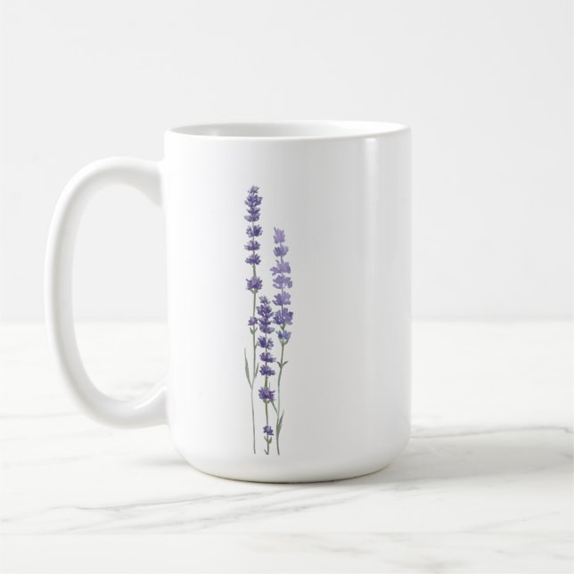 Simple Delicate French Lavender Wedding Initials Coffee Mug (Left)