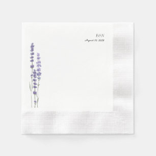 Simple Delicate French Lavender Wedding Napkin