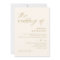 Simple Delicate Gold and Ivory Script Wedding