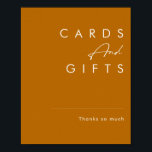 Simple Desert | Burnt Orange Cards and Gifts Sign<br><div class="desc">This Simple Desert | Burnt Orange cards and gifts sign is exactly what you're looking for to complete your modern rustic boho wedding. Perfect for either a vintage minimalist western vibe or a retro fall bohemian feel. The minimal natural white script truly pops with this colourful autumn background. You can...</div>