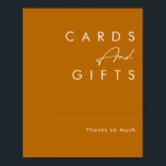 Simple Desert | Burnt Orange Cards and Gifts Sign<br><div class="desc">This Simple Desert | Burnt Orange cards and gifts sign is exactly what you're looking for to complete your modern rustic boho wedding. Perfect for either a vintage minimalist western vibe or a retro fall bohemian feel. The minimal natural white script truly pops with this colourful autumn background. You can...</div>