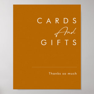 Simple Desert   Burnt Orange Cards and Gifts Sign