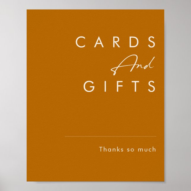 Simple Desert | Burnt Orange Cards and Gifts Sign (Front)
