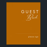 Simple Desert | Burnt Orange Guest Book Sign<br><div class="desc">This Simple Desert | Burnt Orange guest book sign is exactly what you're looking for to complete your modern rustic boho wedding. Perfect for either a vintage minimalist western vibe or a retro fall bohemian feel. The minimal natural white script truly pops with this colourful autumn background. You can choose...</div>
