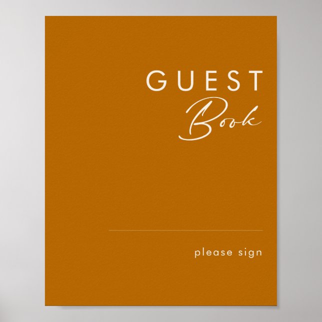 Simple Desert | Burnt Orange Guest Book Sign (Front)