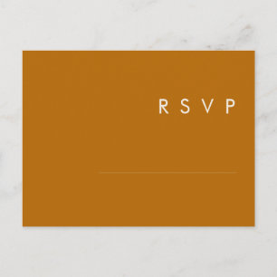 Simple Desert Burnt Orange Menu Choice RSVP Card