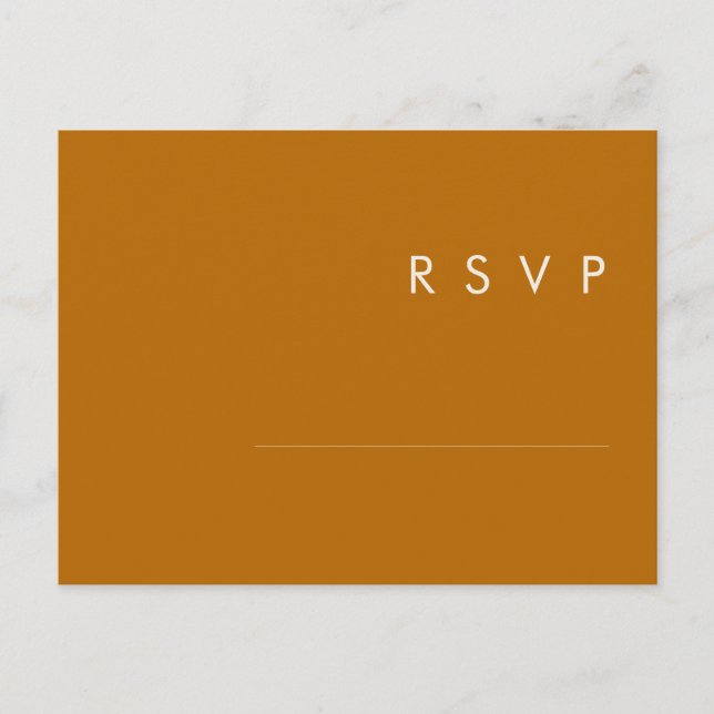 Simple Desert | Burnt Orange Menu Choice RSVP Card (Front)