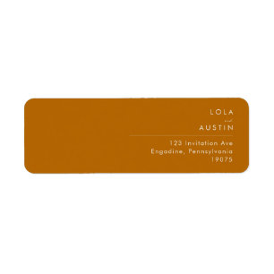 Simple Desert   Burnt Orange Return Address Label