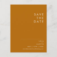 Simple Desert | Burnt Orange Save The Date