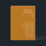 Simple Desert | Burnt Orange Table Number Chart<br><div class="desc">This Simple Desert | Burnt Orange table number chart is exactly what you're looking for to complete your modern rustic boho wedding. Perfect for either a vintage minimalist western vibe or a retro fall bohemian feel. The minimal natural white script truly pops with this colourful autumn background. You can choose...</div>