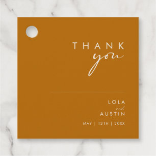 Simple Desert Burnt Orange Thank You Favour Tags